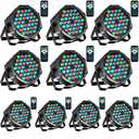 Amazon.com: LUNSY Dj Lights, 10 Pack 36 LED Par Lights Stage Lights with Sound Activated Remote Control & DMX Control, Stage Lighting Uplights for Wedding Club Music Show Christmas Holiday Party Lighting : Musical Instruments