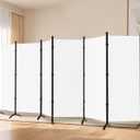 Room Divider-Folding Privacy Screens, 6 ft Partition Room Dividers Wall for Separation, Home, Office, Classroom, Studio (White, 6 Panel)
