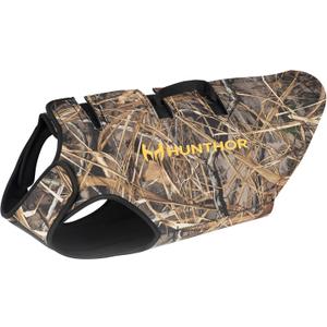 Dog Hunting Vest, 5mm Neoprene Camo Dog Vest for Waterfowl, Duck, Dove, and Bush Hunting, Insulated, Fast-Dry, and Tear-Resistant for Outdoor Activities (Large)