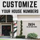 3 x 4 Inch Black Aluminum Letters, Floating House Address Numbers for Outside, Modern Metal Door Numbers Letters, Metal House Address Letter and Number for Home Office Apartment (4)