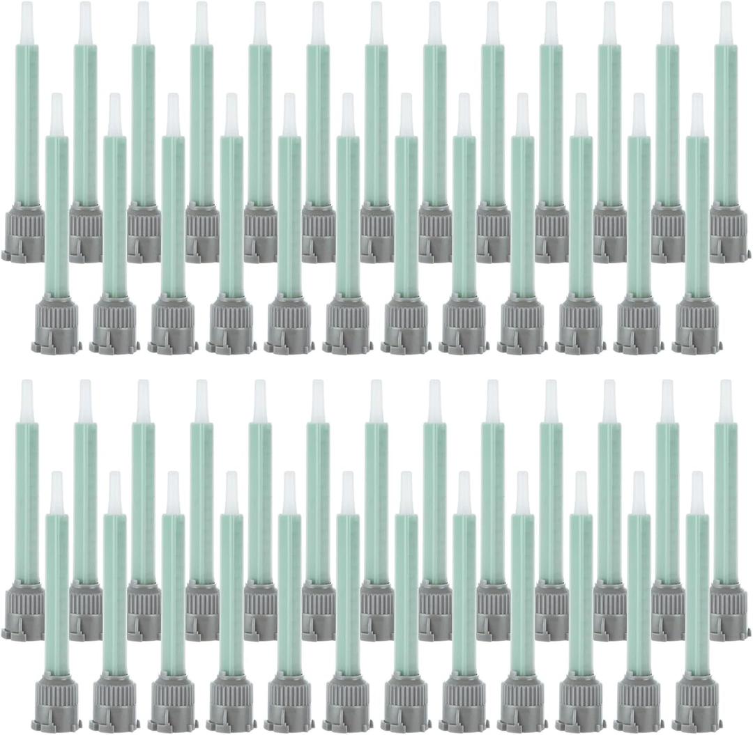 LANIAKEA 50 Pcs 3.5 Inch Epoxy Mixing Nozzle Tip Resin Mixer Adhesive Gun Applicator, 1:1 & 1:2 Static Mixer Plastic Resin Mixing Tip