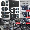 SENSHINE Center Console Liner for Nissan Rogue Accessories 2021 2022 2023 2024 2025 2026 Cup Holder Insert Coaster Door Pocket Mats Non-Slip Pad Anti Dust Interior Trim 17PCs Set (Black Trim)