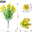 12 Bundles of Yellow Outdoor Fake Flowers, UV-Resistant Silk Fake Flowers, Perfect for Garden/Porch/Patio/Window planters, Everlasting Beauty Year-Round Without Fading