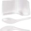 Juvale Plastic Soup Spoons - 200-Pack Clear Plastic - Disposable Asian Soup Spoons for Ramen & Pho, Bulk Clear Utensils