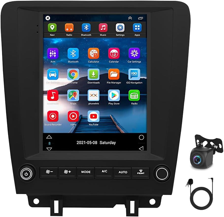 Android 13 Car Radio for Ford Mustang 2010 2011 2012 2013 2014, 9.7 Inch IPS Touch Screen Car Radio Stereo with Wireless Carplay/Android Auto,GPS, WiFi, Bluetooth,FM,HD Backup Camera - 4+64G