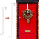 ZMCINER Wreath Hanger for Front Door, Adjustable 15-25 Inch, White Metal, Holds 20 lbs, Christmas & Fall Wreaths, Decorations Hook