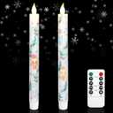 Christmas Decor Flameless Taper Candles with Remote Control & Timer, Nutcracker Design LED Taper Candles, Xmas Holiday Decorations, Set of 2