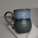 21 oz Large Ceramic Coffee Mugs, Handmade Cup with Large Handle, Big Tea and Coffee Cups for Office and Home, Microwave and Dishwasher Safe (Blue Grey)