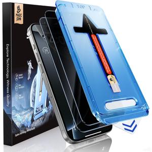 MAGIC JOHN 2 Pack for iPhone 16 Pro Max 6.9 inch Privacy Tempered Glass Screen Protector, Bubble Free, Easy Installation, Auto Dust-Elimination