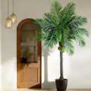 Bailikang Artificial Phoenix Palm Tree 7.2ft Tall - Fake Large Tropical Tree with Adjustable Leaves, Realistic Faux Sago Palm for Indoor Outdoor Decor, Patio, Poolside, Yard, Living Room, Office
