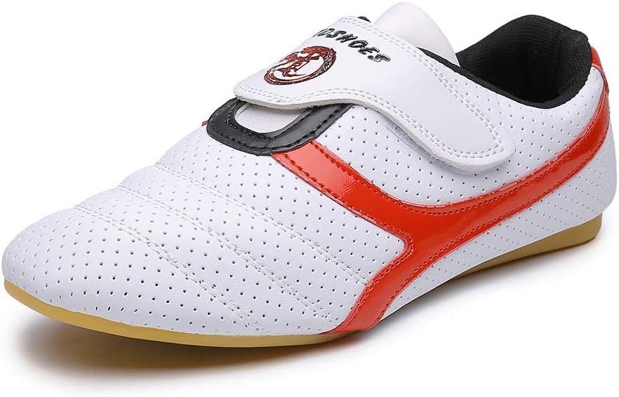 MSMAX Martial Arts Shoes Kids Kung Fu Tai Chi Shoes Women Taekwondo Boxing Shoes for Men (8, White)