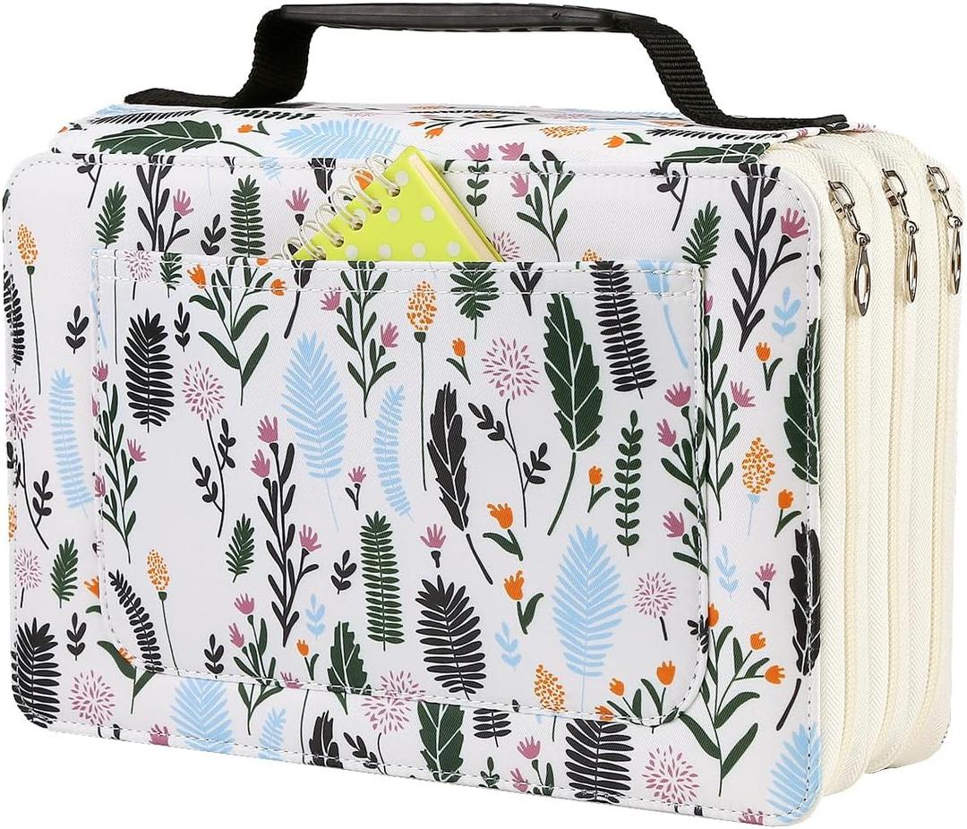 Marker Pen Organizer Case 102 Slots Large Capacity with Handy Wrap Portable Multilayer Holder for Watercolor Pencils & Gel Pen Markers
