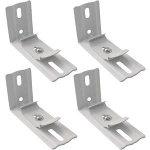 4PCS White Metal Vertical Blind Stand External Mounting Bracket Clamp Suitable for Top Width 1-1/2 Inch Rail