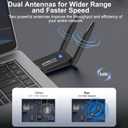 AX1800 USB WiFi 6 Adapter,Dual Band 2.4G/5G WiFi Dongle for Desktop PC, WPA3, MU-MIMO, OFDMA, Built in Driver Wireless Network Receiver Supports Windows 11/10