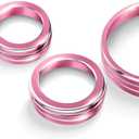 for 2023-2026 Ford Escape Accessories, 4PCS Aluminum Alloy Knob Covers Trim Set (Pink) - Push Start Button, Volume, Headlight & Gear Shift