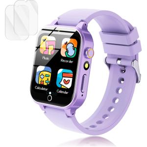 Luyiilo Kids Games Watch, with 26 Puzzle Games, Touch Screen, HD Camera, Alarm Clock, Toys for Ages 4-12 Years Old.Birthday Gift for Boys Girls (Purple)