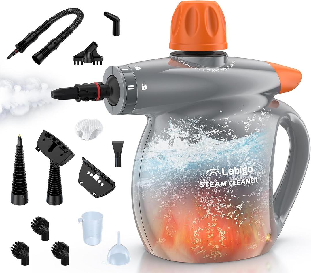 Pressurized Handheld Steam Cleaner,13Pcs Portable Deep Cleaning Steamer