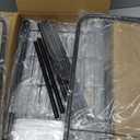 LINZINAR Shoe Rack Long 4 Tier Shoe Storage Organizer Metal Wide Shoe Shelf for Closet Entryway Bedroom 24 Paris Large Capacity, Gold Black