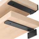 6 Pack Floating Shelf Bracket 10 Inch, Heavy Duty Hidden L Brackets, DIY Rustic Industrial Shelf Brackets with Modern Iron Finish(Black)