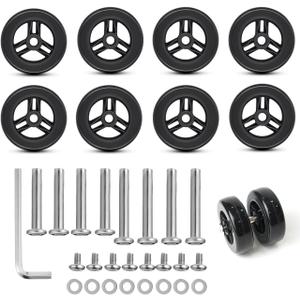 Luggage Tires Replacement Kit, Spinner Suitcase Wheel Replacement Rollers Strong Bearing Capacity Detachable Luggage Wheels Repair Kit For Suitcase, 50mm/1.97inch x 16mm/0.63 inch