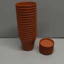 4 inch Small Plastic Nursery Pots, 16 Pack Plant Pots for Indoor Outdoor Plants, Flower Pots with Drainage Holes and Saucers, Decorative Seedling Starter Planters for House Plants, Terracotta