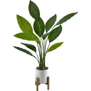 GreenBoxx Bird of Paradise Artificial Plant Fake Tree Fake Banana Leaf Plant Tropical Palm Trees Potted Plants | Home Indoor Modern Decor Natural Decoration | Large Realistic Leaves