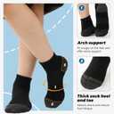BAMBOO COOL Men's Ankle Socks Athletic Low Cut Heel Tab Cushioned Moisture Wicking, Running Arch Support Breathable, 6 Pack Black (Black, S)