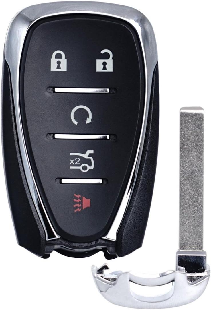 Key Fob Replacement Fits for Chevy Cruze Malibu Camaro Push Start 5 Button 2016 2017 2018 2019 2020 2021 Smart Proximity Keyless Entry Remote Start 13508769 13584497 13529662 433Mhz HYQ4EA