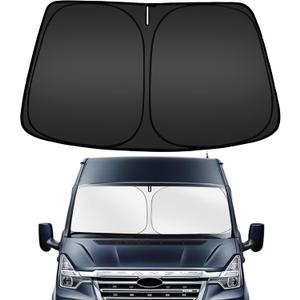 ARISMOTOR Windshield Sun Shade for Ford Transit 150 250 350 350HD 2015-2025 2026, Custom Fit Foldable Front Window Sunshade Sun Visor Protector, Block UV Rays Keep Your Car Cooler