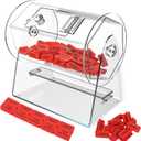 Raffle Drum, Acrylic Raffle Tickets Spinner Box with 200 Tickets, Transparent Raffle Box, Holds Approximately 2,000 Raffle Tickets, Clear Raffle Ticket Drum for Raffle, Bingo, Lottery, Balls, 10in