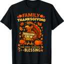 Family Thanksgiving Crew 2025 Funny Turkey Matching Group T-Shirt Large