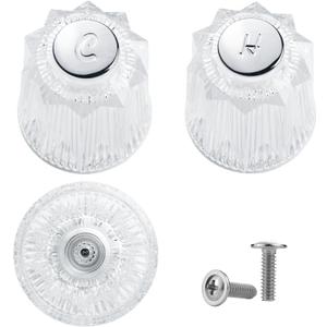 Shower Knob Replacement, 2 Pcs Clear Acrylic Hot,Cold Faucet Handle, Compatible with Pfister Contessa, Windsor, Phoenix,Shower Knobs, Shower Handle Replacement