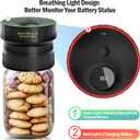 2026 Upgraded Mason Jar Vacuum Sealer, Electric Vacuum Sealer for Regular Mouth and Wide Mouth Canning Jars, Fully Automated and Portable