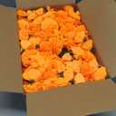 JMUQ 200Pcs Artificial Marigold Flowers, 2inch Silk Marigolds with Stems, Orange Artificial Flowers for Diwali Home Decor Marigold Garland Day of The Dead Decorations