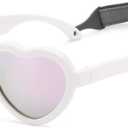 COASION Baby's First Sunglasses with Strap, Unbreakable Polarized Newborn Infant Heart Sunglasses for Ages 0-24 Months