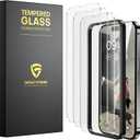 ImpactStrong 3-Pack Shatterproof Tempered Glass Screen Protector for iPhone 14 Pro Max [Easy Installation Frame] [Bubble Free] [9H Hardness] [Full Coverage] Case Friendly, 6.7 Inch