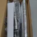 WDF 180 Pieces Silver Plastic Silverware - Silver Plastic Cutlery - Fancy Plastic Silverware Heavy Duty - 60 Forks 60 Knives 60 Spoons - Disposable Plastic Utensils Perfect for Party Wedding