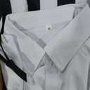 KFVZIU Black and White Striped Suit Men Scary Halloween Costumes Adult Horror Comedy Movie Character Cosplay Outfit Shirt Tie (Medium)