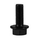 M6 x 12mm Flanged Hex Head Bolts Flange Hexagon Screws, Alloy Steel 10.9 Class, Black Oxide Finish, Fully Threaded, 25 PCS