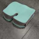 Zruhwt Patented Pressure Relief Seat Cushion for Long Sitting Hours on Office/Home Chair, Car, Wheelchair - Extra-Dense Memory Foam for Hip, Tailbone, Coccyx, Sciatica - Wellness Green