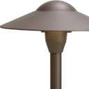 Kichler 8" Outdoor LED Path Light in Textured Architectural Bronze , 12V Adjustable Exterior Dome Light, (8.25" W x 21" H), 15310AZT