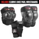 Triple Eight Saver Series Pad Set with Kneesavers, Elbowsavers and Wristsavers, Large Black