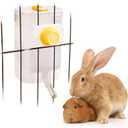 Oncpcare 24oz Rabbit Water Dispenser No Drip for Cage, Hanging Automatic Guinea Pig Water Bottle Large Small Aniaml Cage Accessories for Ferret Guinea Pig Rat Rabbit (White)