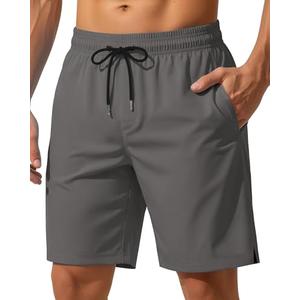 9 Inch 9in Men Swim Trunks with Mesh no Compression Liner Quick Dry Drawstring Zipper Pockets Inseam Male Swimwear Swimsuit Swimtrunks Bathing Suit Beach Pool Board Surf Short Mesh Essentials 2XL