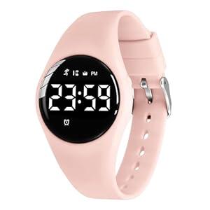 Nude Kids Watches for Girls Boys Digital Sport Watch with Step Counter Pedometer Vibration Alarm Clock, No App Waterproof Fitness Tracker Kids Watch Boys Girls Teens Students Ages 5-16