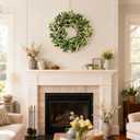 Green Eucalyptus Wreaths for Front Door 22 inch Spring Summer Wreath with Eucalyptus Leaves,Olives Leaves,Berry for Indoor Outdoor Farmhouse Home Porch Wall Window Festival Wedding Decor All Season