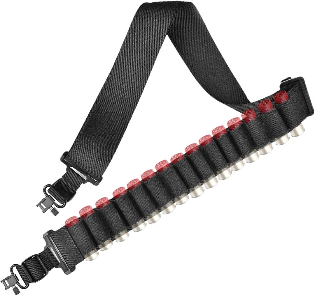 ZZY Shotgun Sling with Shell Holder Shotgun Sling for 12ga Gun Sling for Shotgun with 15 Shell Holders Gun Sling