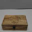 Samhita Handmade Mango Wood Tree of Life Engraving Beautifully Keepsake Box Jewellery Organiser Unique Gift Ideas for Men & Women (Flame Work Finish)