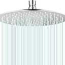 All Metal Rain Shower Head - Heavy Duty Stainless Steel, Easy Install, High Water Flow, Ultra-Thin Modern Design for Bathroom (Chrome, 10)
