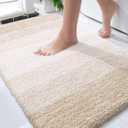 OLANLY Bathroom Rugs Mat 34x21, Extra Soft Absorbent Microfiber Bath Rugs, Rubber Backing, Quick Dry, Machine Washable Bath Mats for Bathroom Floor, Tub and Shower, Home Decor Accessories, Light Beige